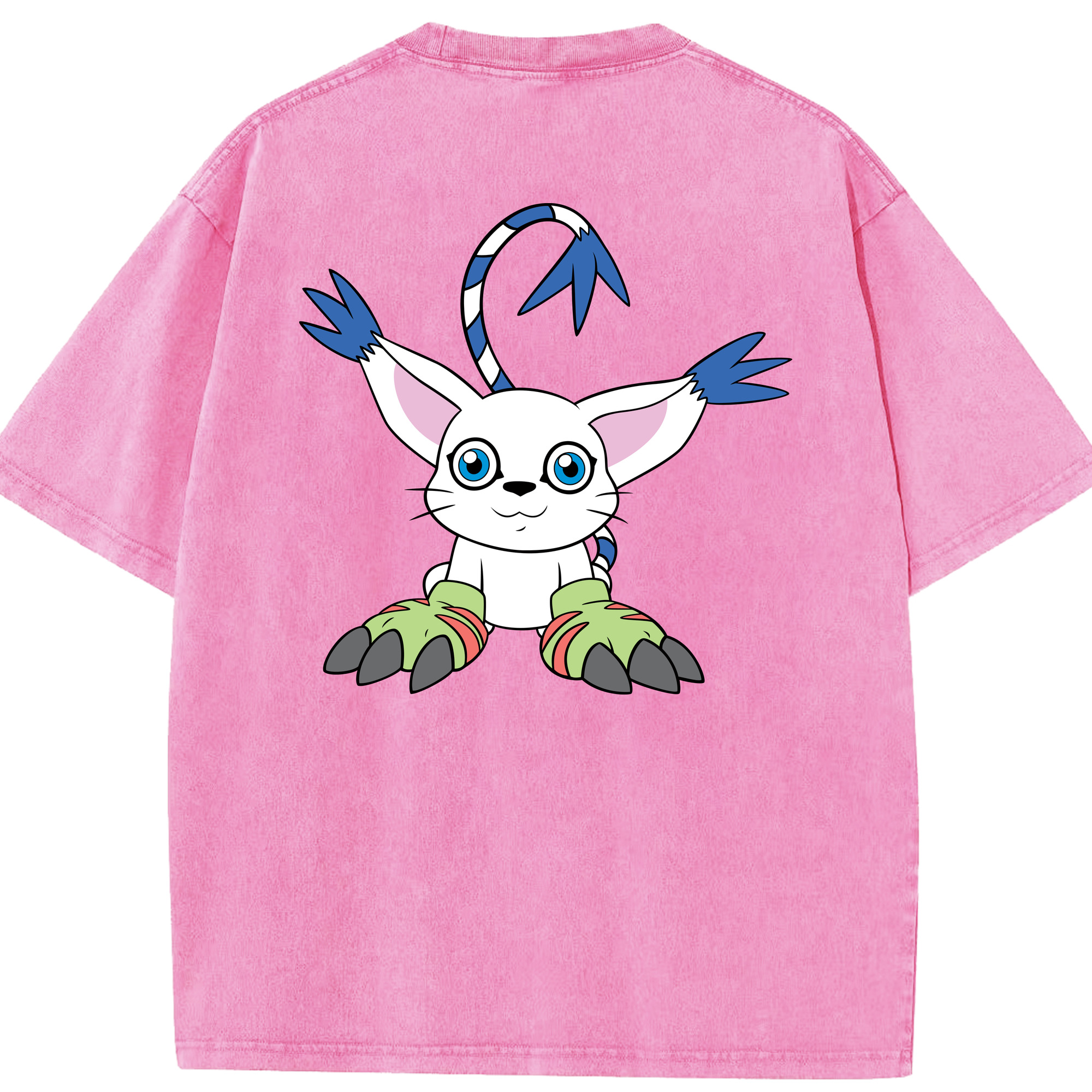 （画像用） Digimon デジタルモンスター/デジモン 綿100% ヴィンテージ風 半袖Tシャツ（背面プリント）